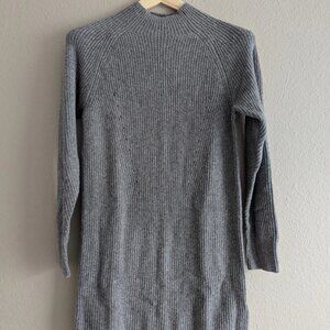 NWT Abercrombie & Fitch Mockneck Knit Sweater Dress Gray Women's Small Petite
